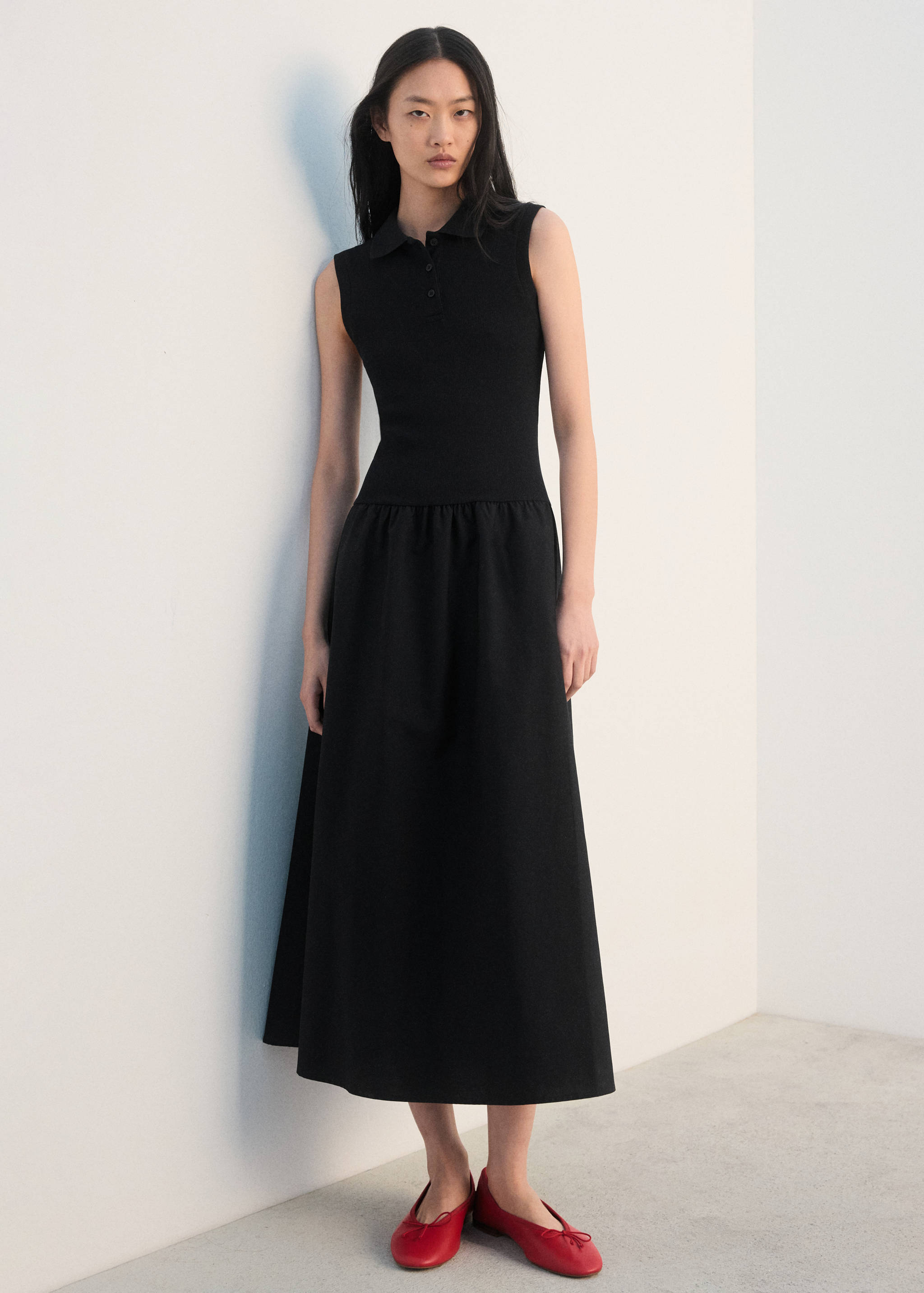 فستان مدمج بتصميم ياقة بولو - رؤية عامة