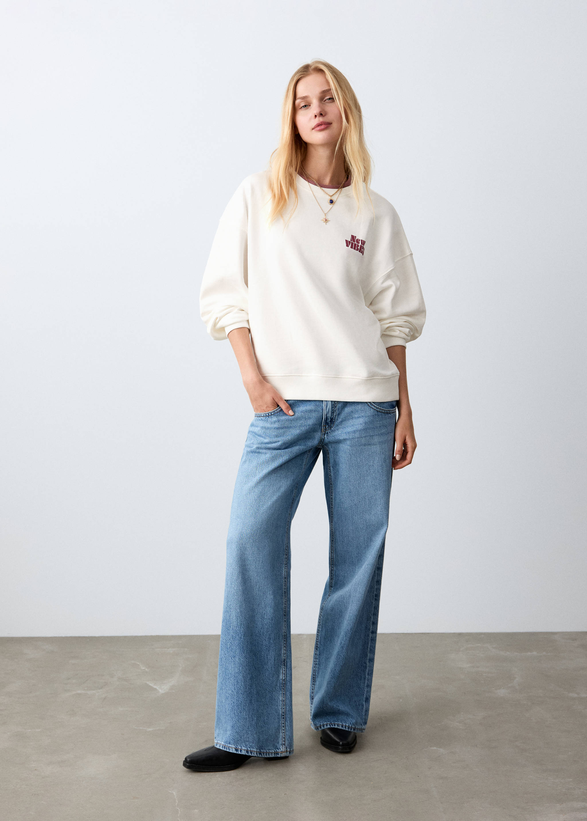 Printed cotton sweatshirt - General plane