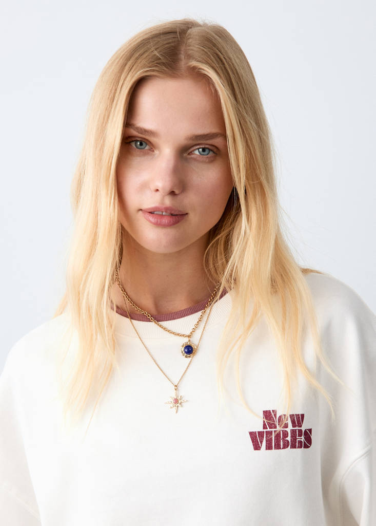 Printed cotton sweatshirt — Off White