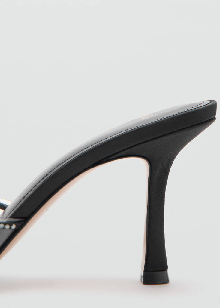 Stiletto heel sandal with straps — Black