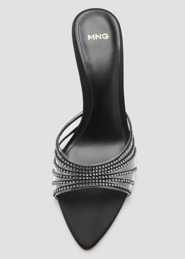 Stiletto heel sandal with straps — Black