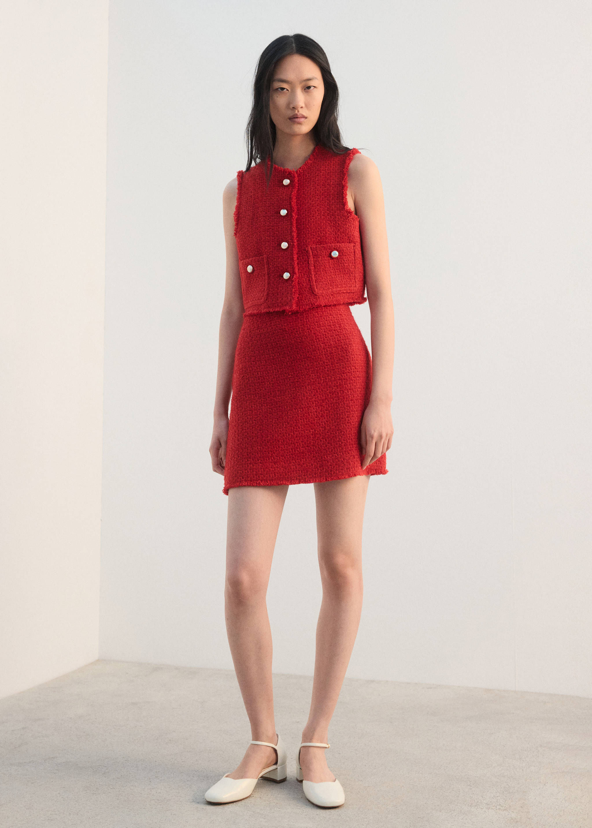 Gilet tweed boutons - Plan général