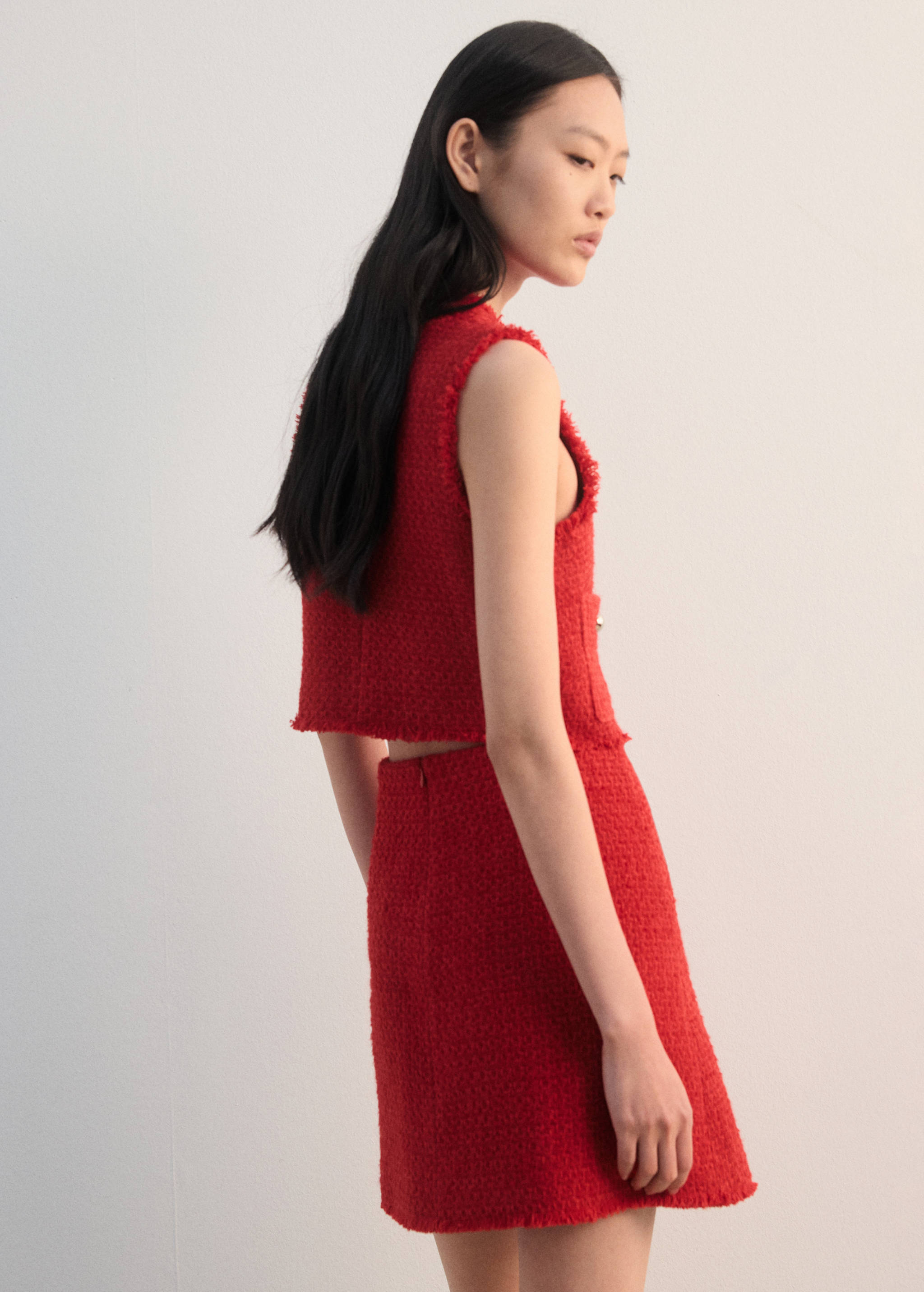 Gilet tweed boutons - Verso de l’article