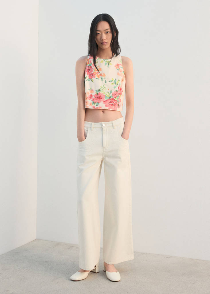 Printed crop top — Off White