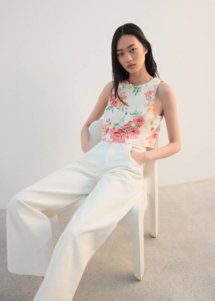 Printed crop top — Off White
