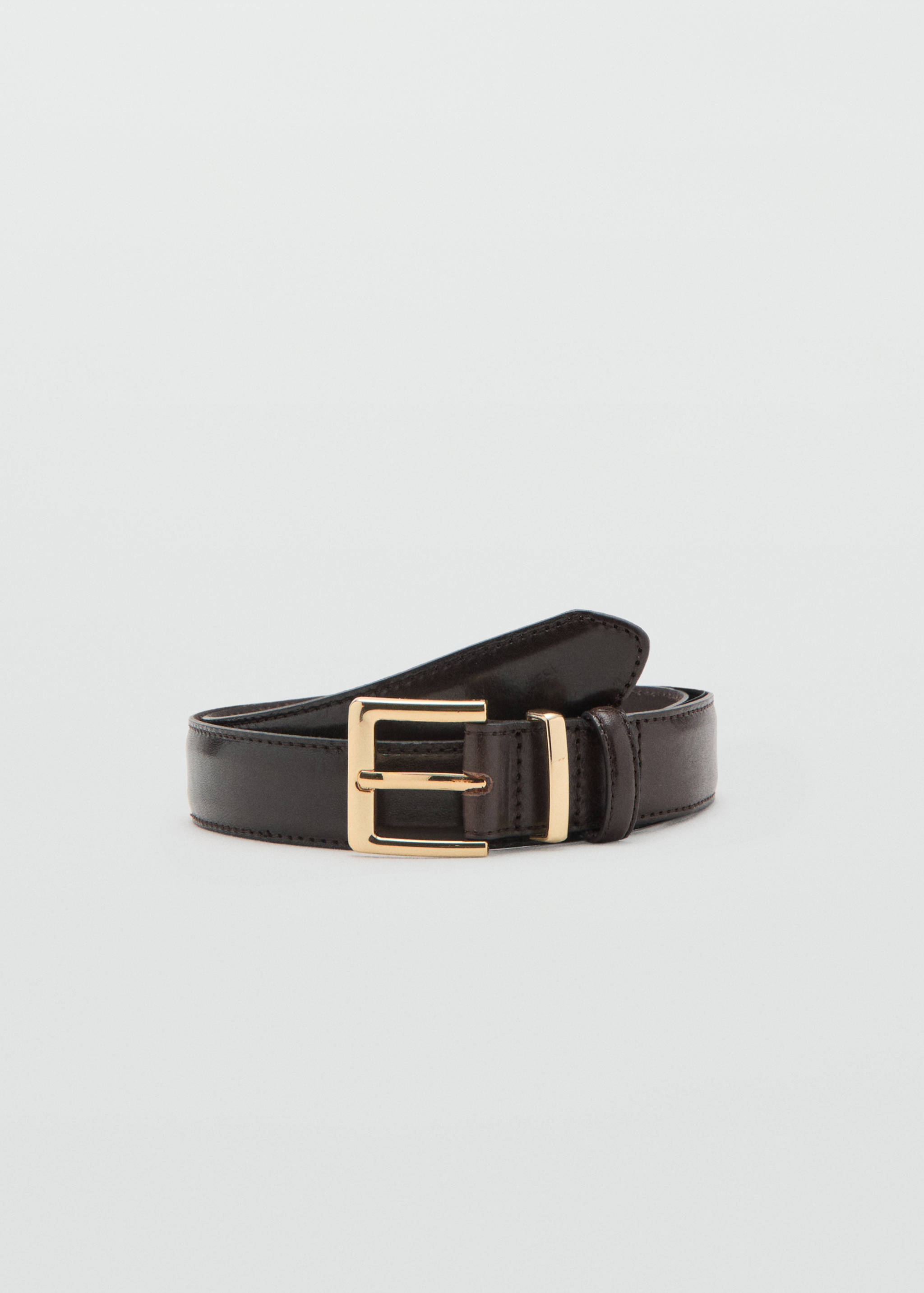 Leather belt with square buckle - Article without model