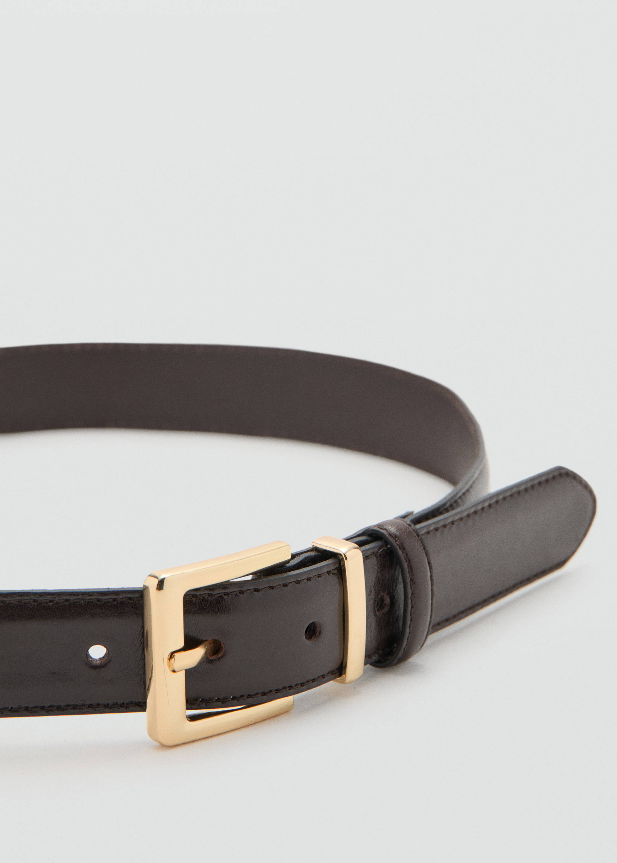 Leather belt with square buckle - Medium plane