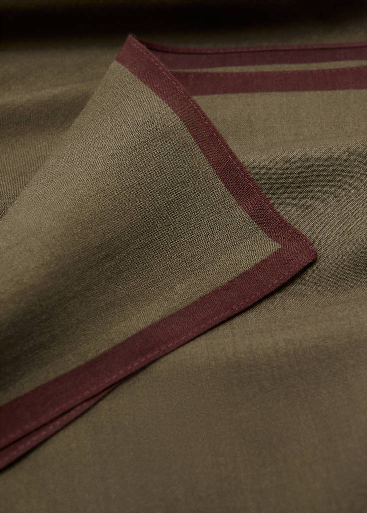 Wool pocket square — Medium Green