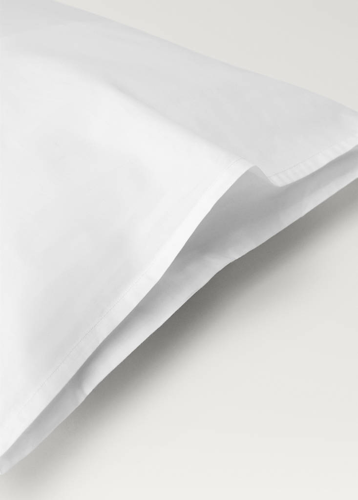 Two cotton percale hemstitched pillowcases 60x60 cm — White