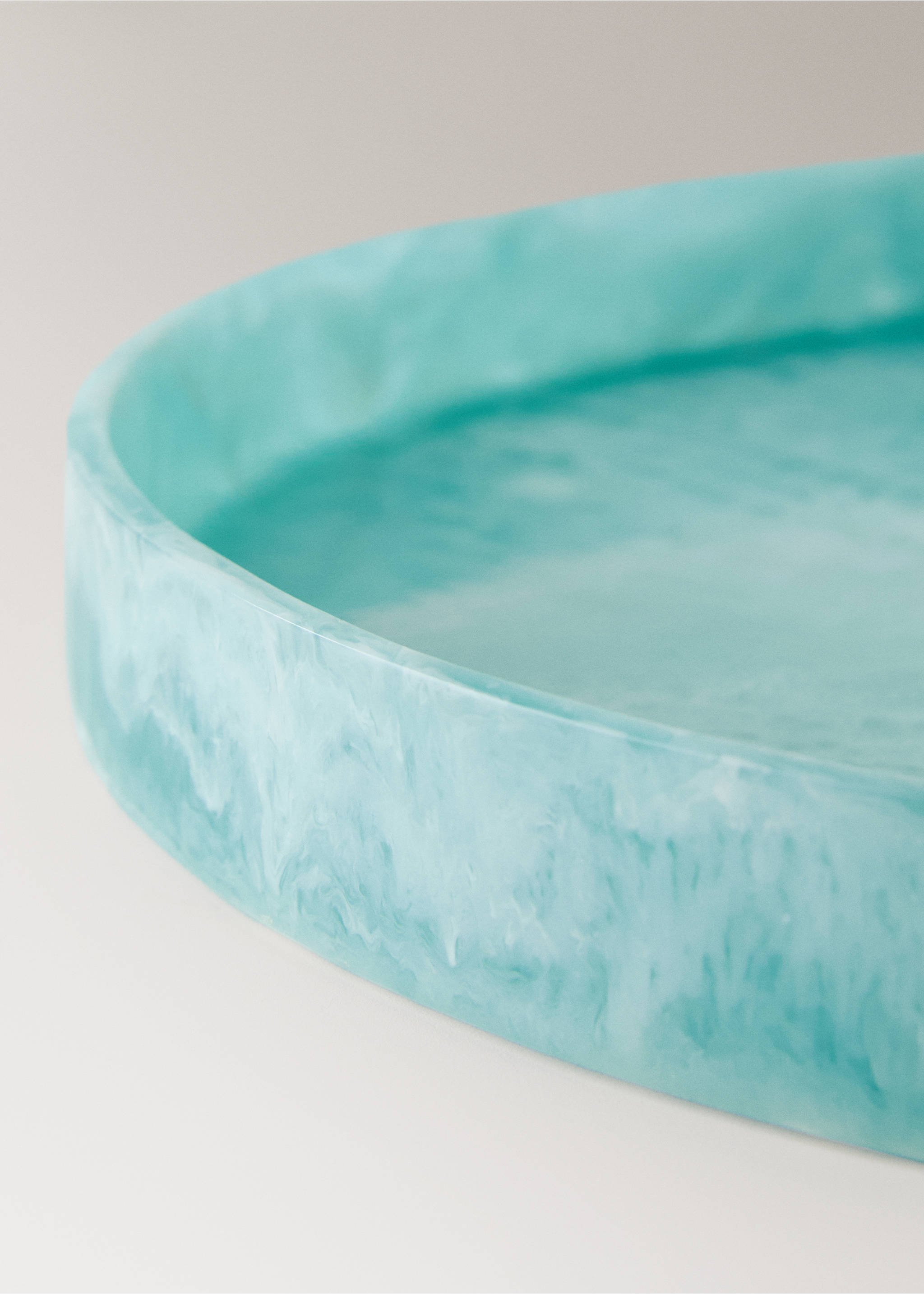 Δίσκος διακοσμητικός ρητίνης μεσαίος - Λεπτομέρεια του προϊόντος 2, Τιρκουάζ. Ref: 27052897-00.