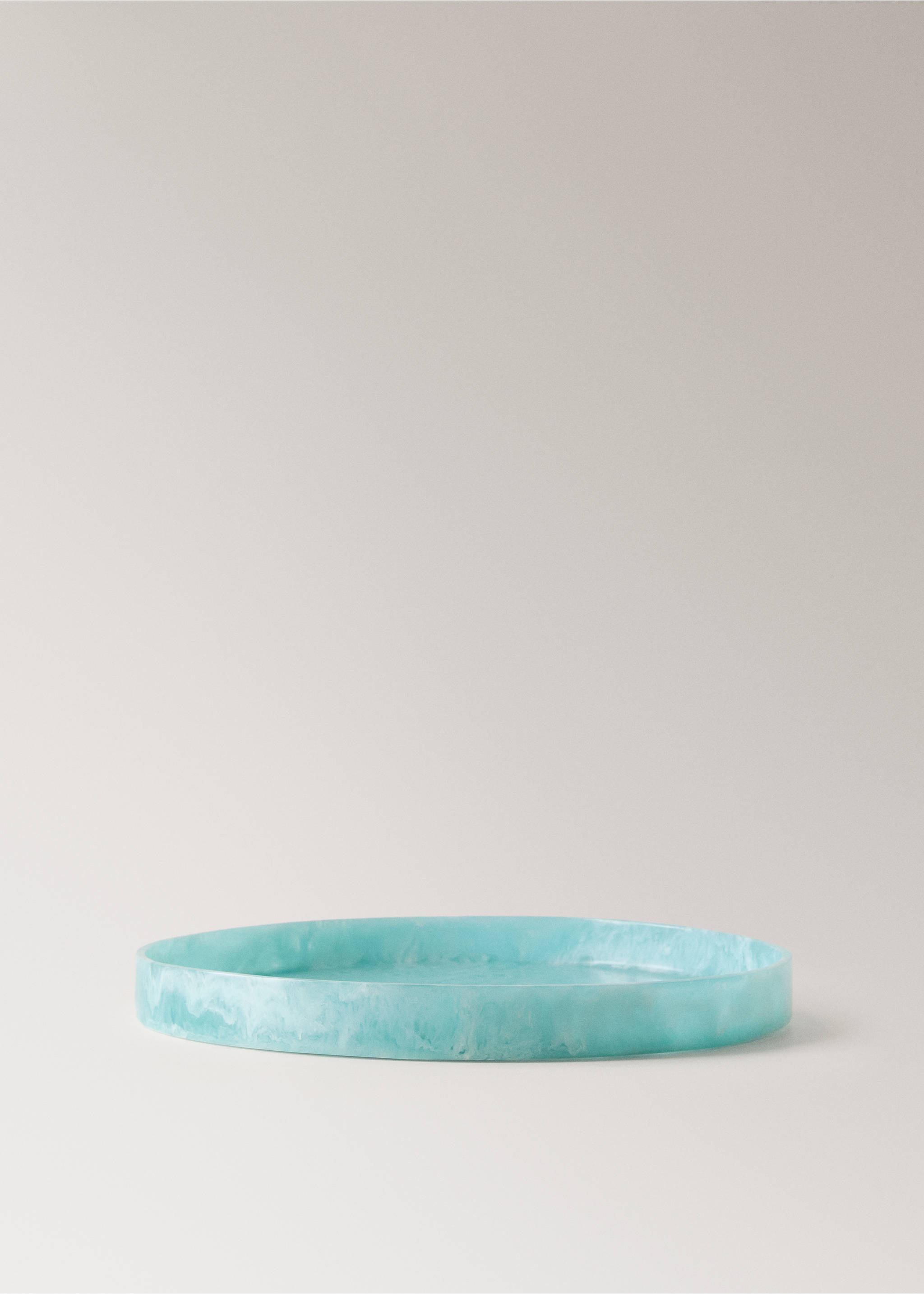 Medium decorative resin tray - Article without model, Turquoise. Ref: 27052897-00.