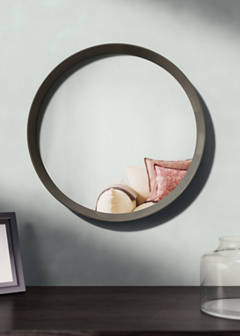 Round wood mirror — Gris oscuro 1