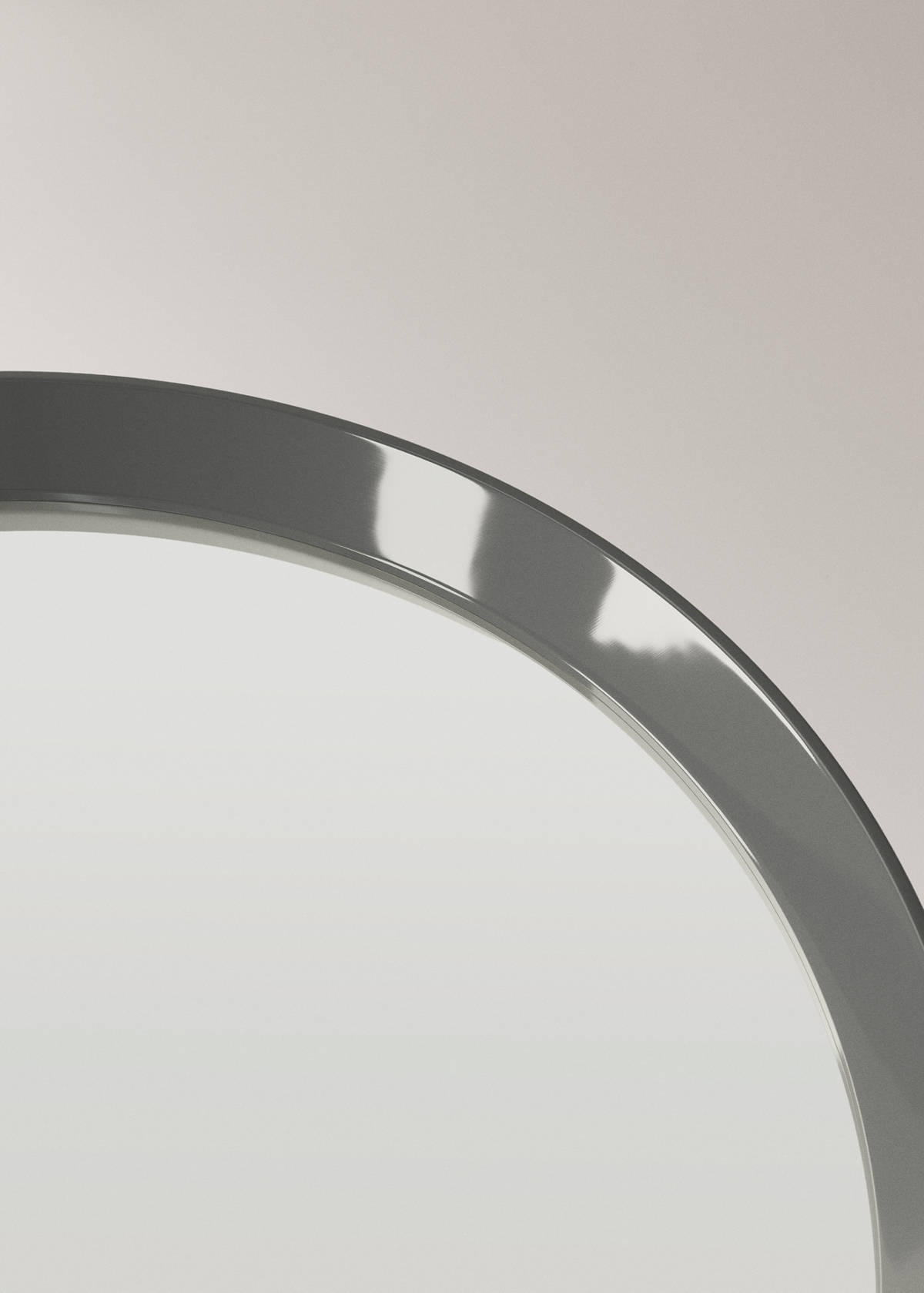 Round wood mirror — Gris oscuro