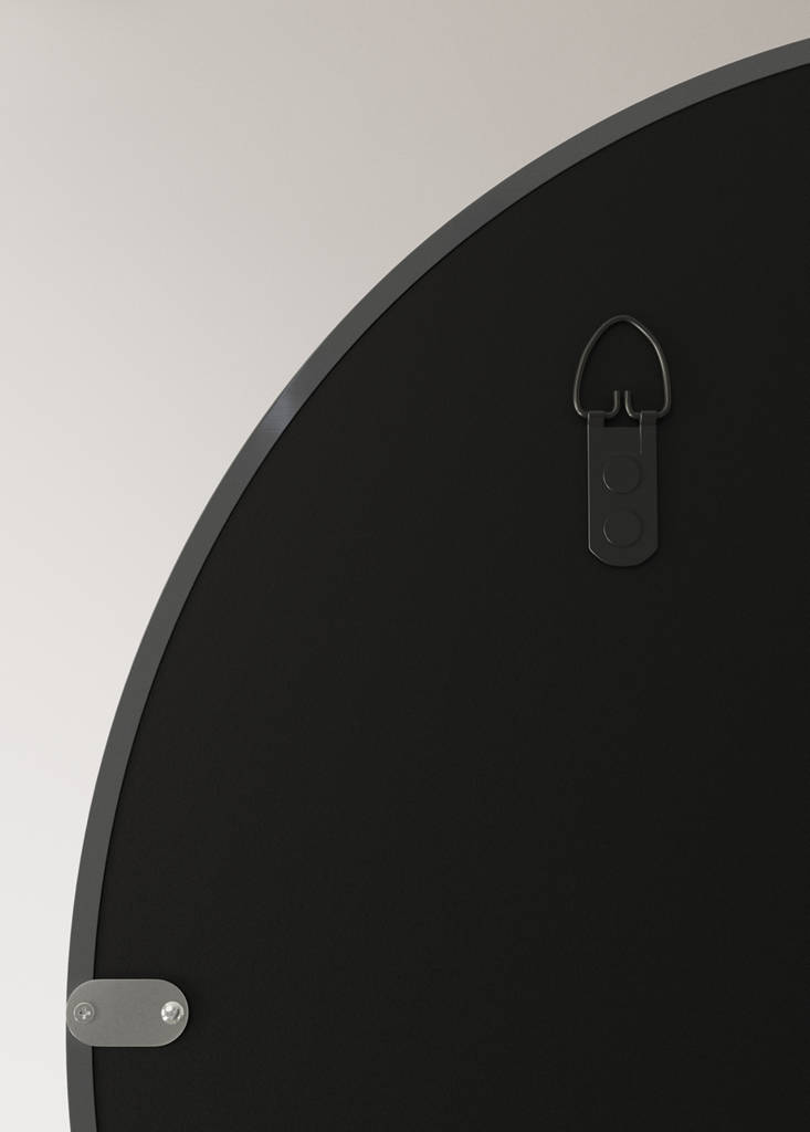Round wood mirror — Gris oscuro