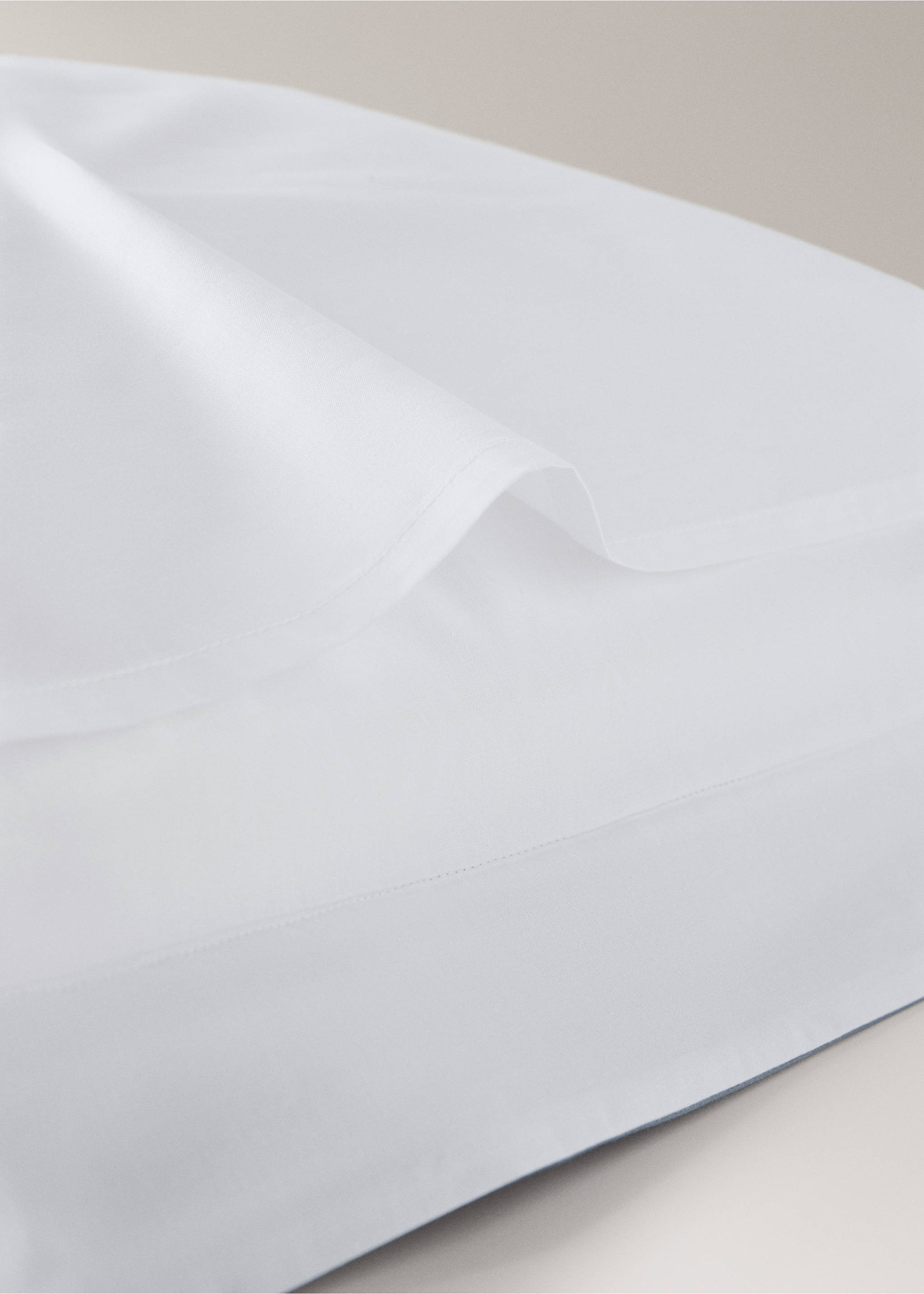 Two pillowcases with wide satin contrast band 60x60 cm - Details of the article 1, Blue. Ref: 27052902-00.