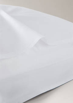 Two pillowcases with wide satin contrast band 60x60 cm — Blue 1