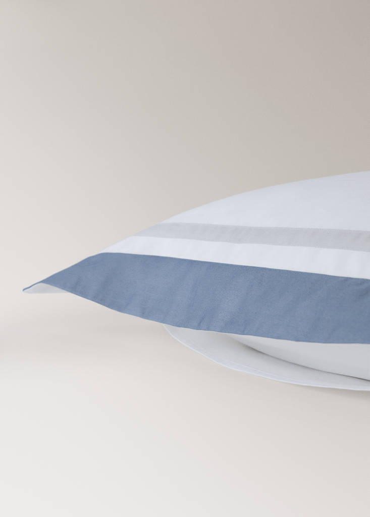 Dos fundas almohadas cinta ancha satén contraste 60x60 cm