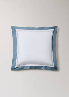 Two pillowcases with wide satin contrast band 60x60 cm — Blue 5