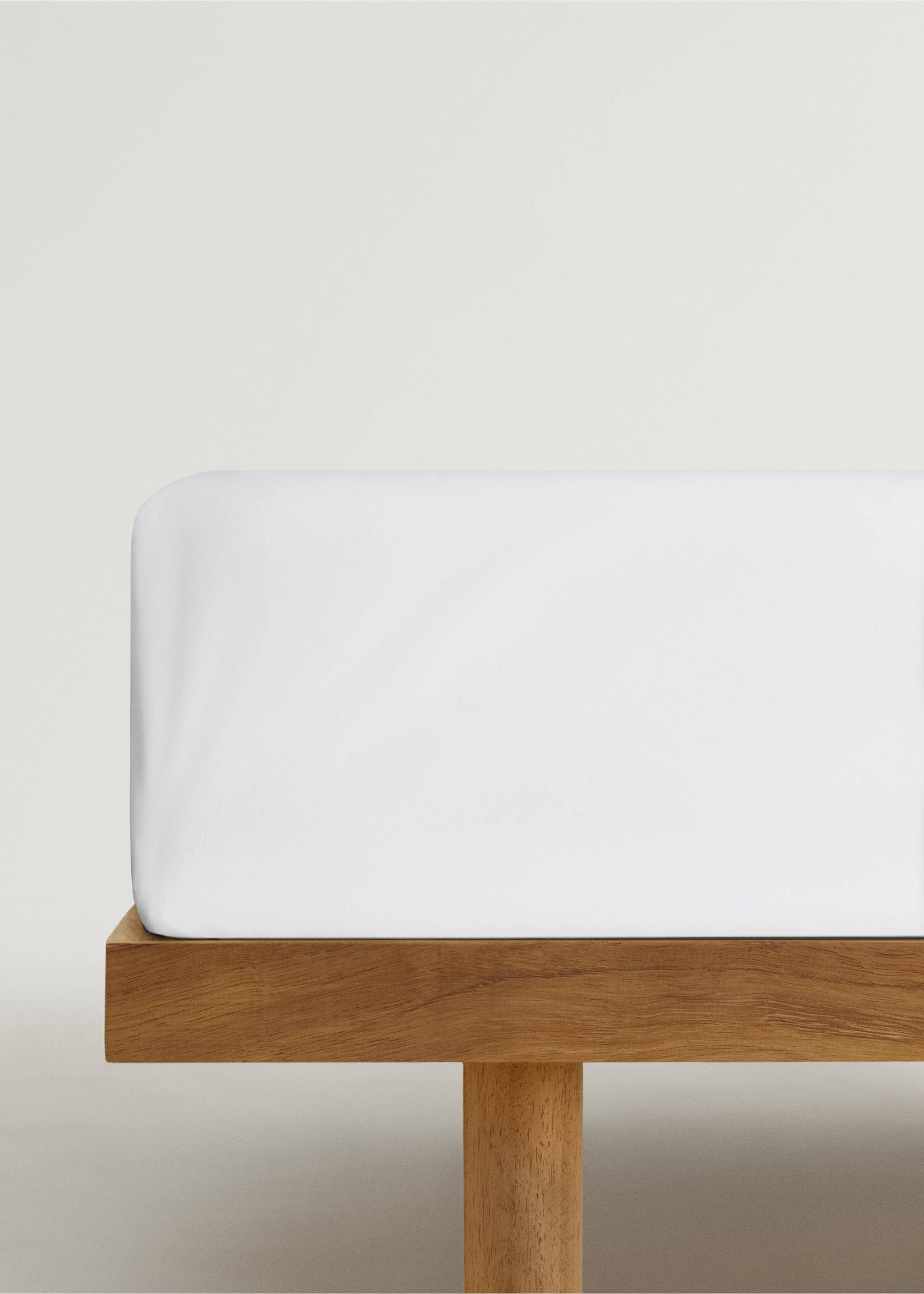 Percale cotton fitted sheet for 90 cm bed - Article without model, White. Ref: 27052908-00.