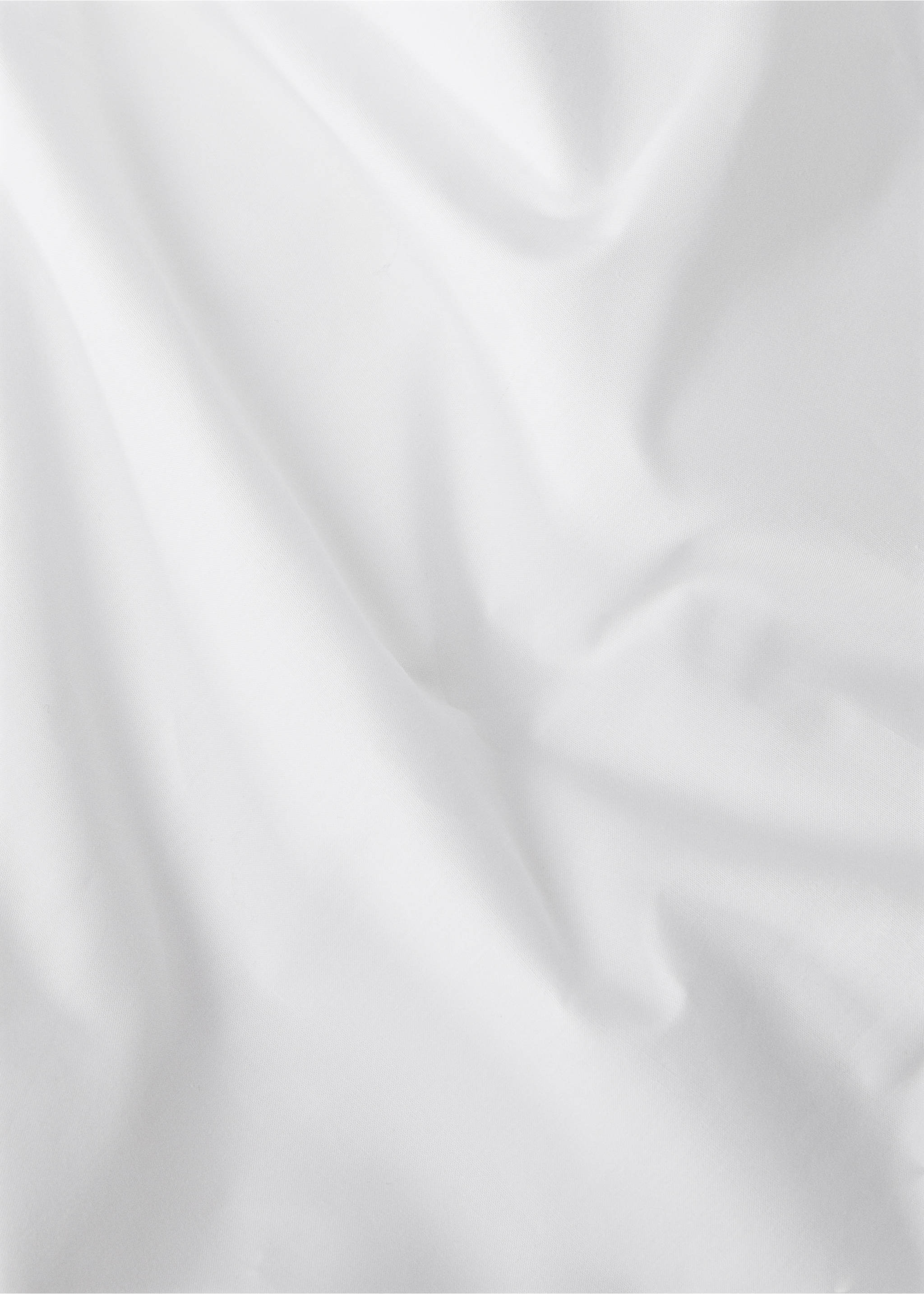 Percale cotton fitted sheet for 150 cm bed - Details of the article 2, White. Ref: 27052910-00.