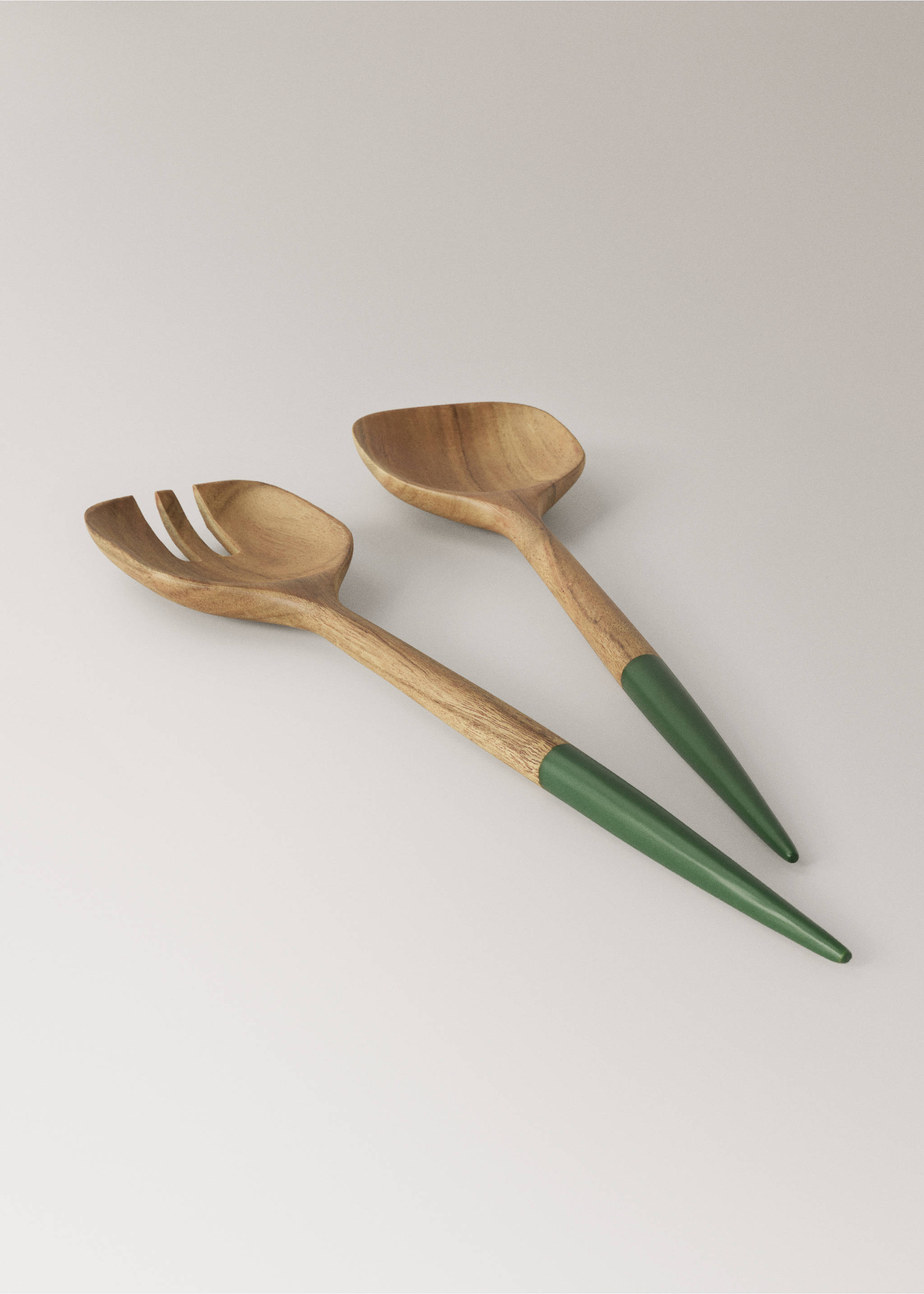 Acacia wood serving cutlery set - Details of the article 1, Brown. Ref: 27052914-00.