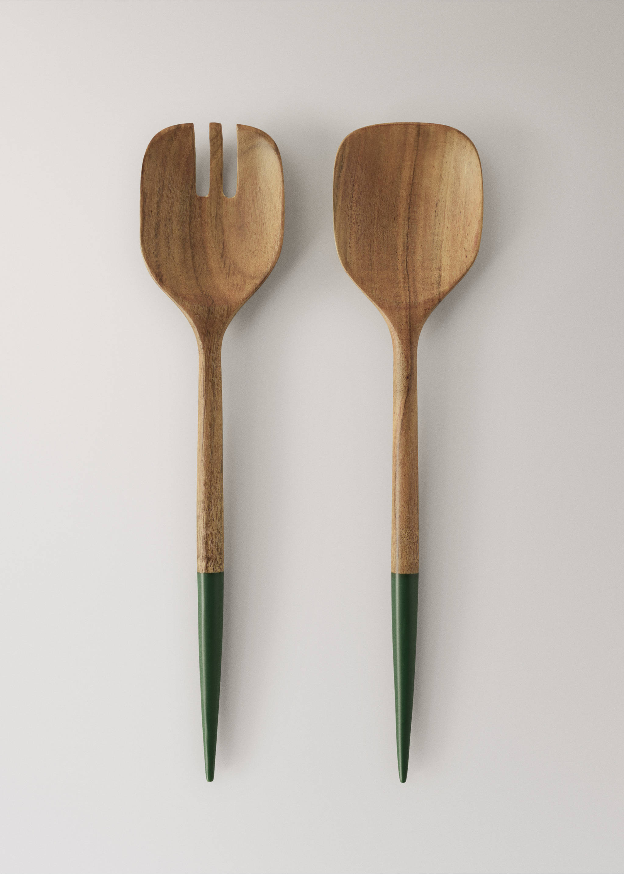 Set of 2 acacia wood serving cutlery with slim handles - Article without model, Brown. Ref: 27052914-00.