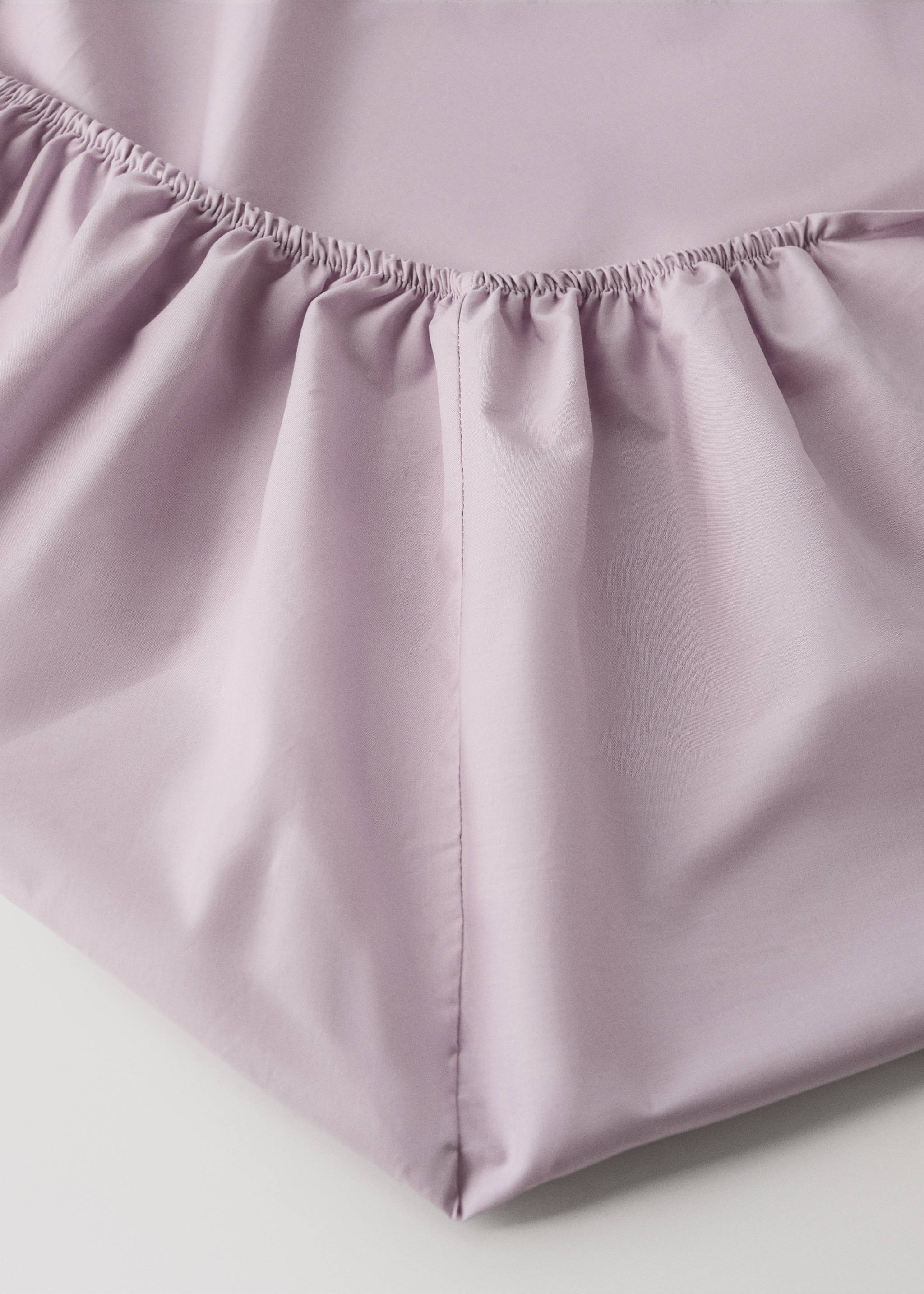 200-thread count percale cotton fitted sheet for 90 cm bed - Details of the article 2, Light/Pastel Purple. Ref: 27052919-00.