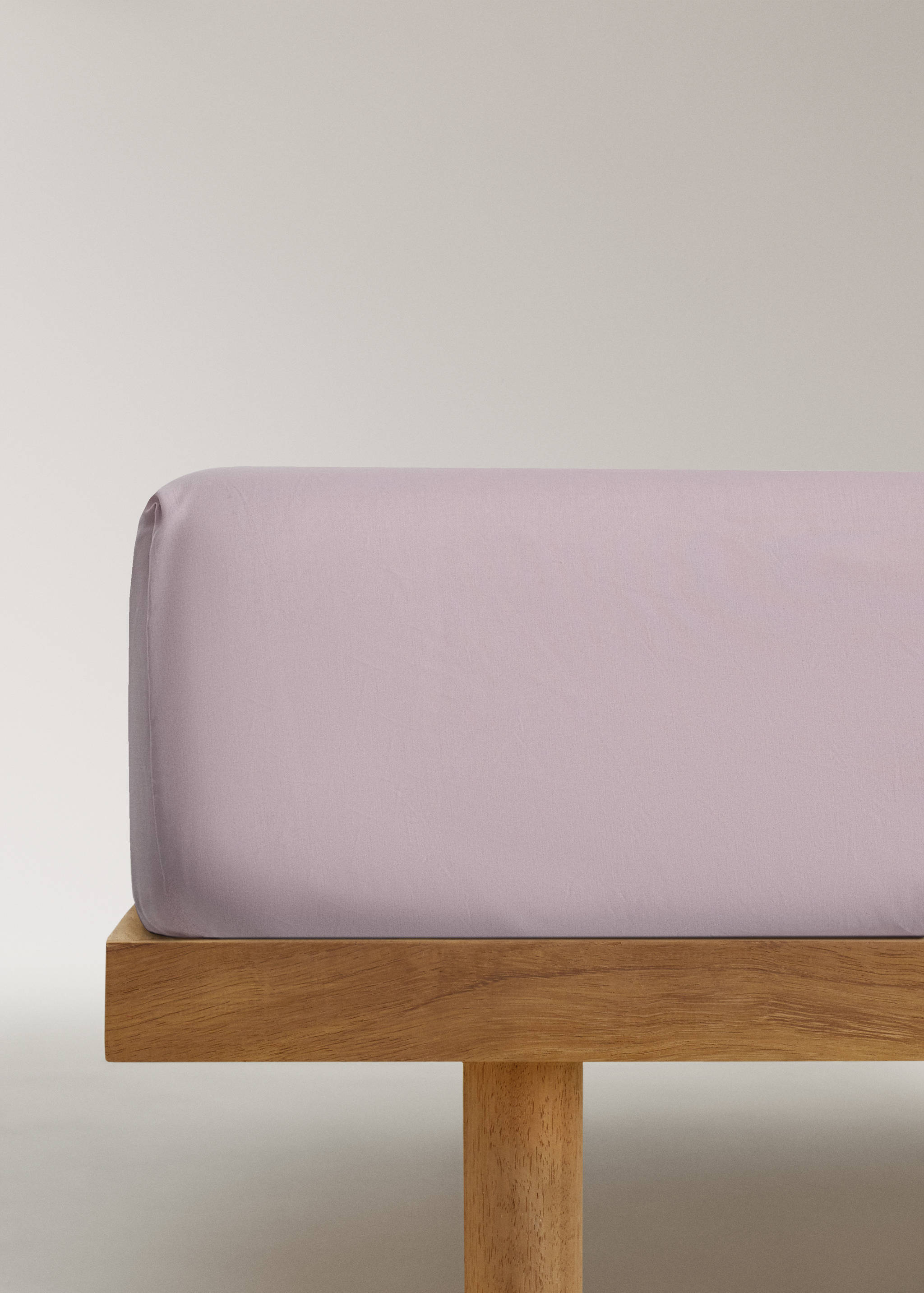 200-thread count percale cotton fitted sheet for 135/140 cm bed - Article without model