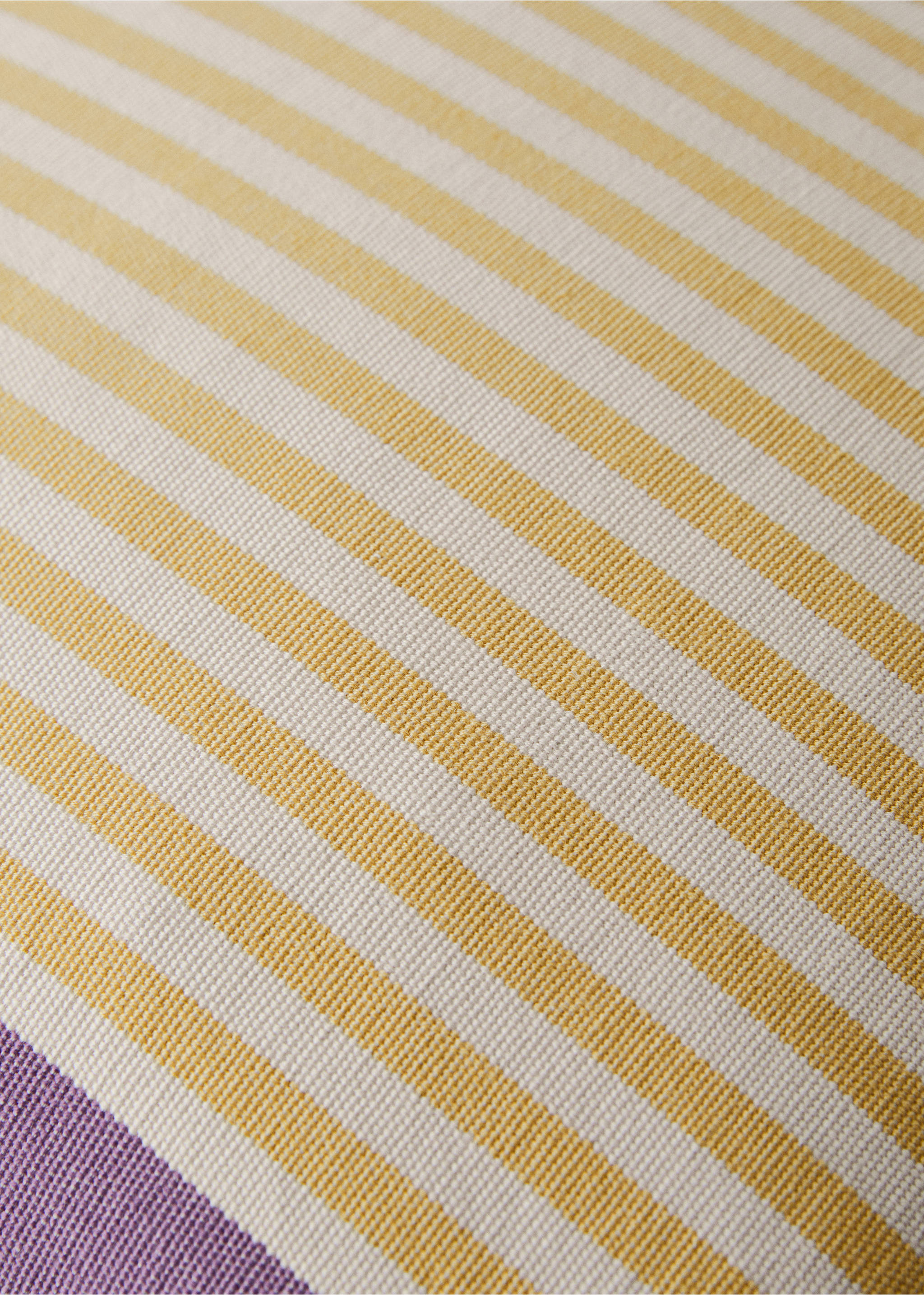 Cotton stripe cushion cover 50x50cm - Details of the article 3, Yellow. Ref: 27052922-00.