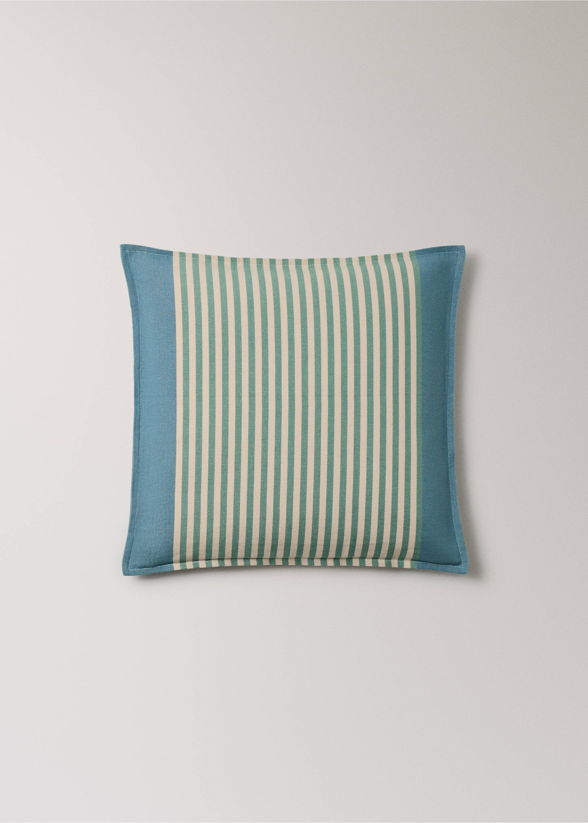 Cotton stripe cushion cover 50x50cm - Article without model, Blue. Ref: 27052922-00.
