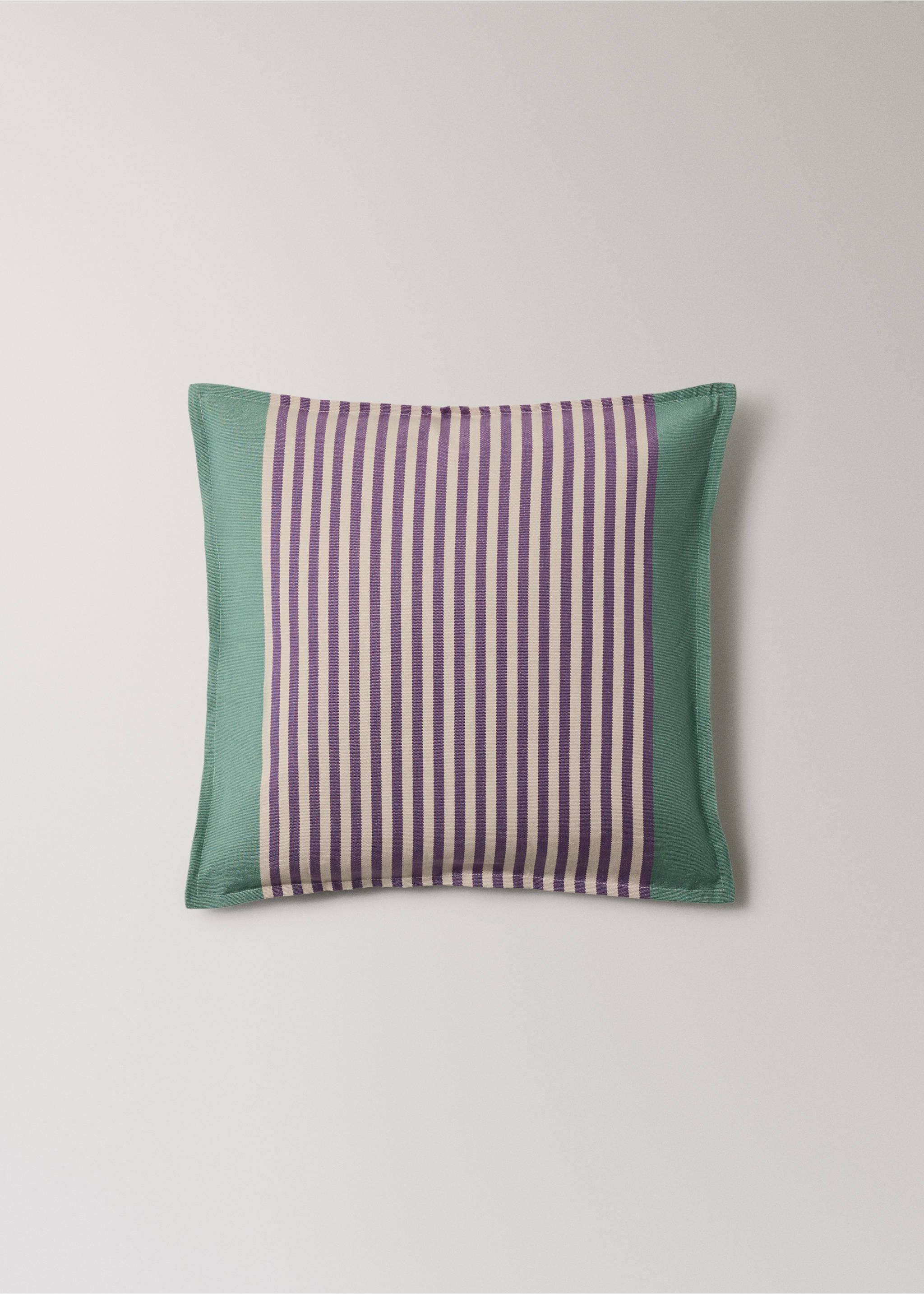 Cotton stripe cushion cover 50x50cm - Article without model, Blackberry. Ref: 27052922-00.