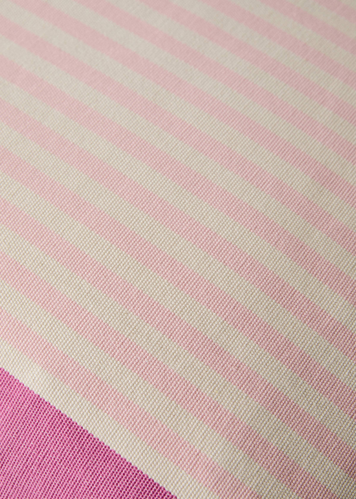 Cotton striped cushion cover 50 x 50 cm — Pastel Pink