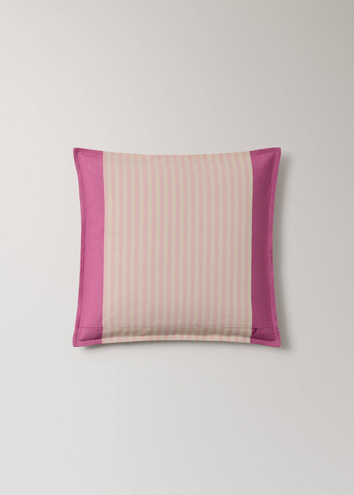 Cotton striped cushion cover 50 x 50 cm — Pastel Pink