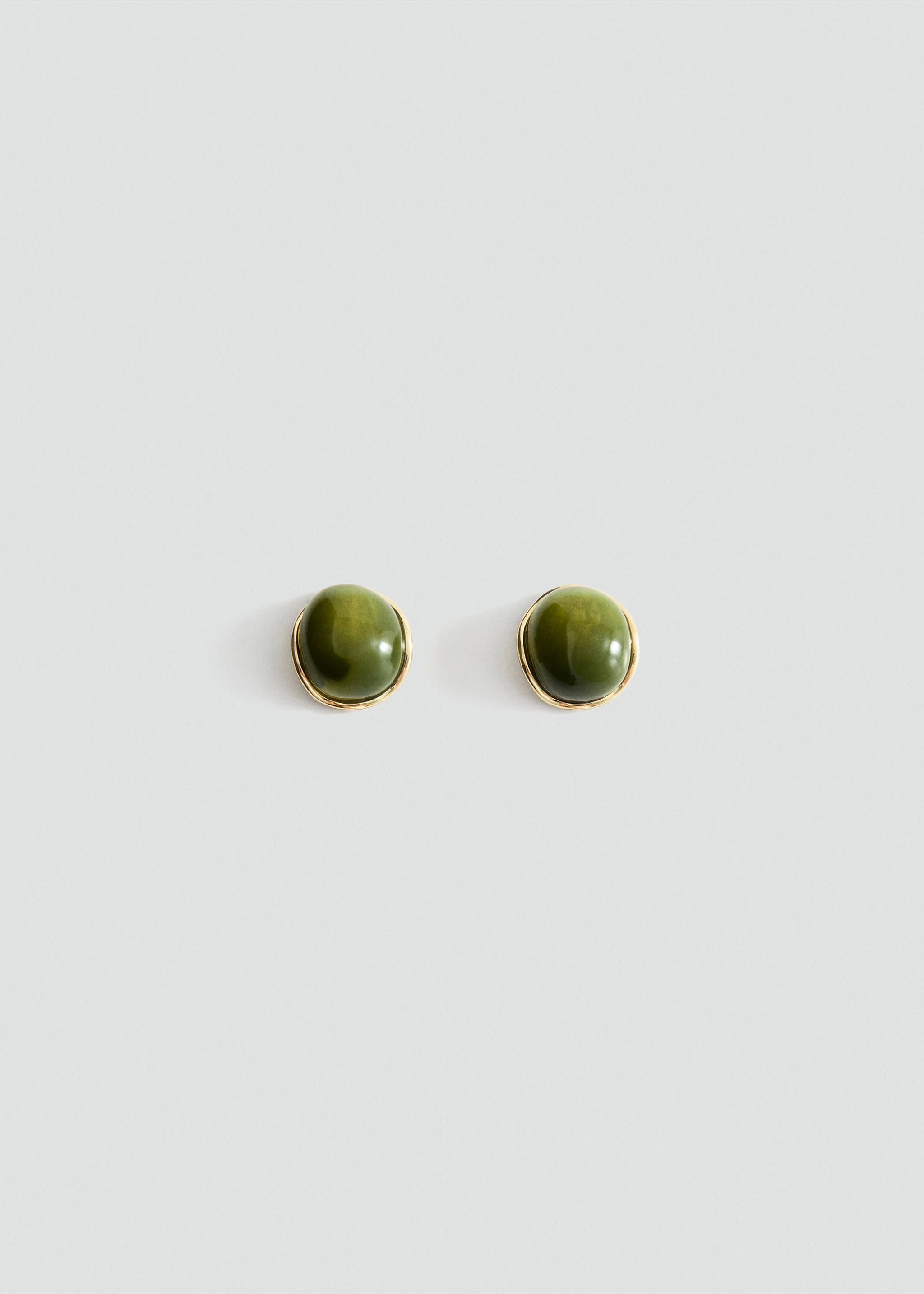 Round resin earrings - Article without model, Gold. Ref: 27052926-00.
