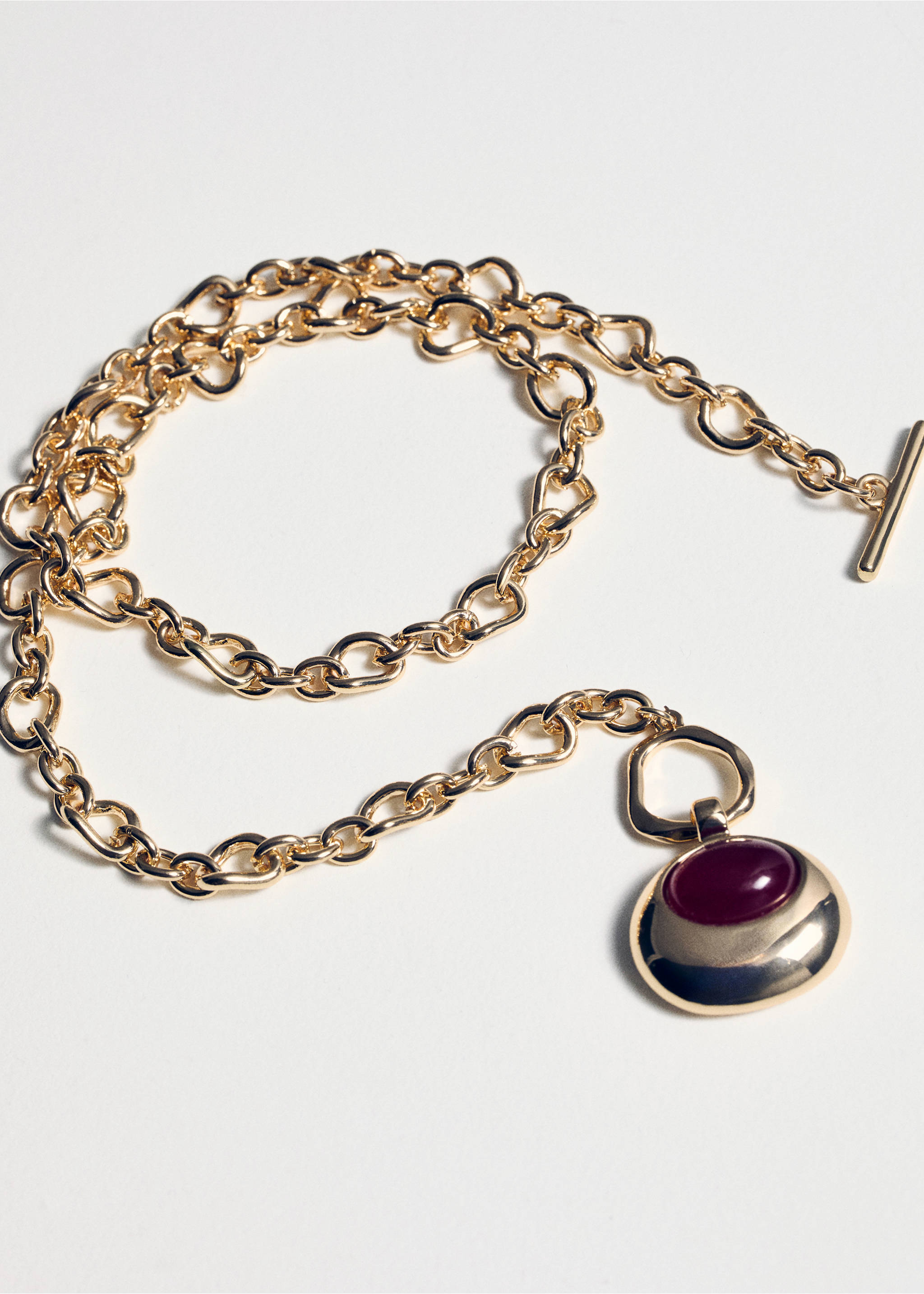 Link circle necklace - Details of the article 1, Gold. Ref: 27052930-00.
