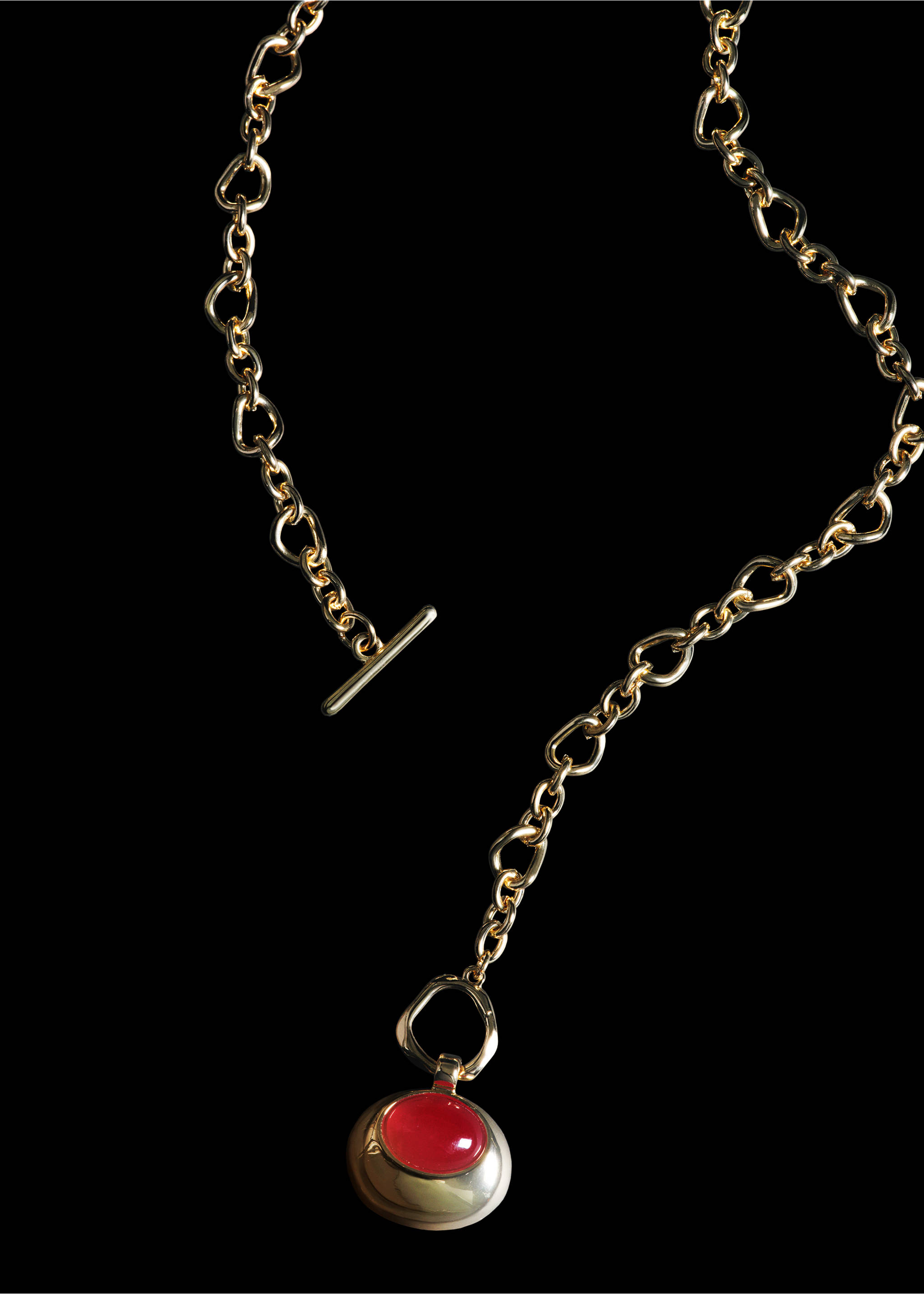 Link circle necklace - Details of the article 6, Gold. Ref: 27052930-00.