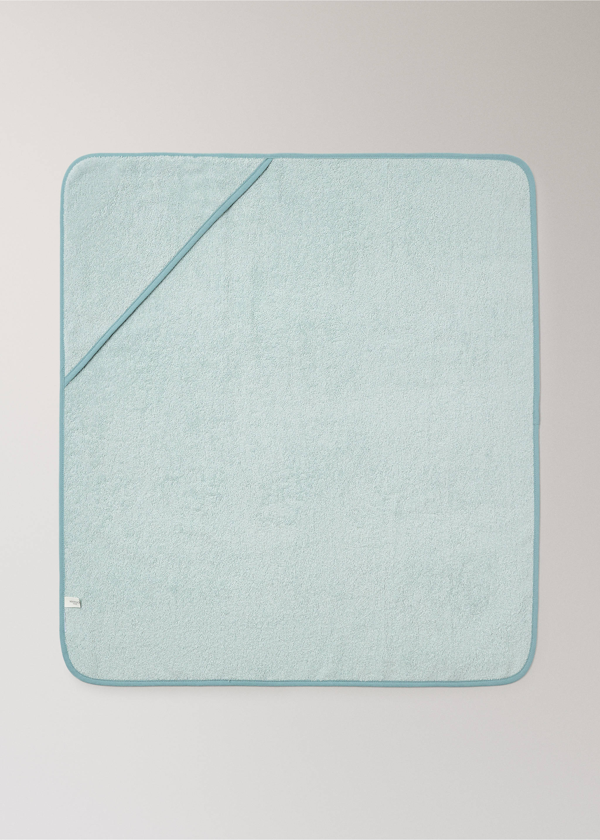 Children's bath cape with contrasting trim - Article without model, Mint Green. Ref: 27052934-00.