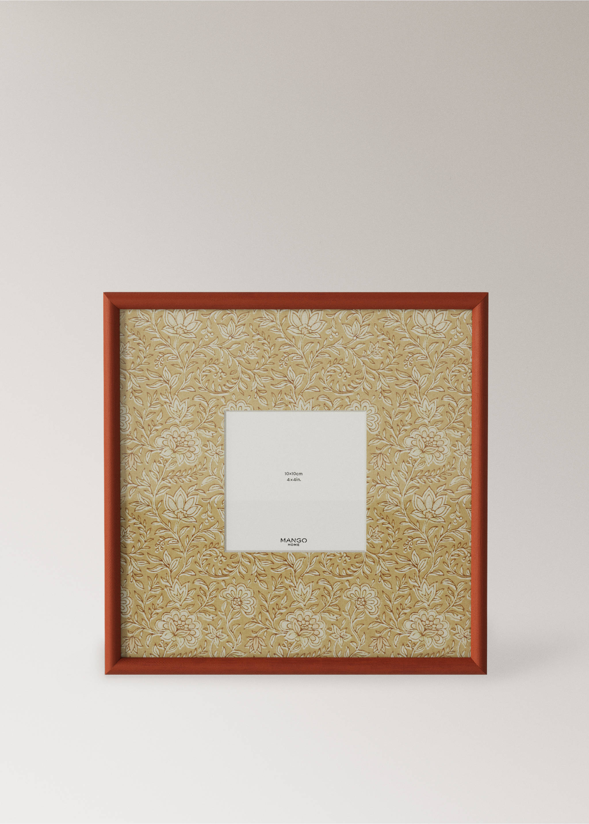 Large floral print contrast photo frame - Article without model, Orange. Ref: 27052936-00.