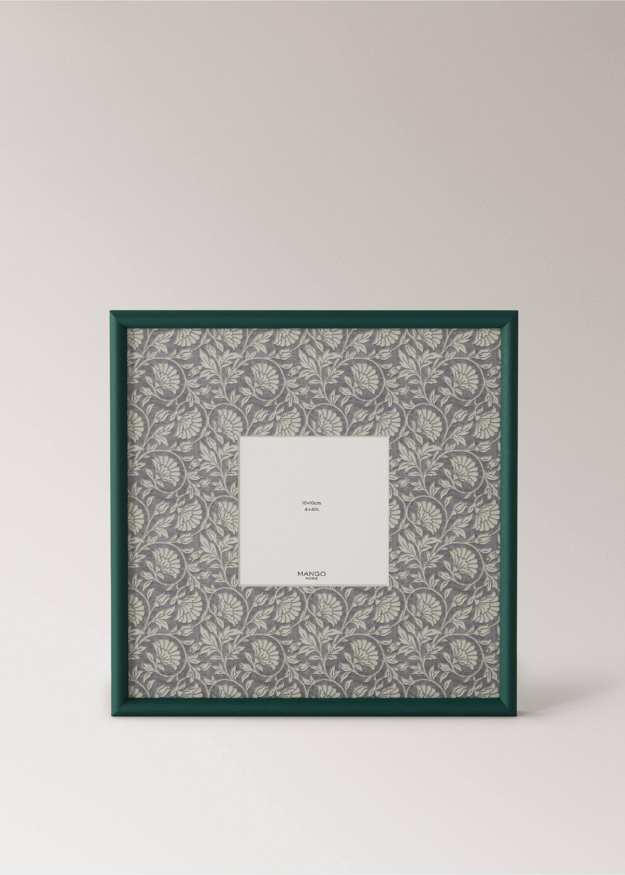 Large floral print contrast photo frame - Article without model, Billiard Green. Ref: 27052936-00.