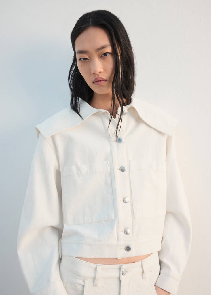 Denim jacket with lapels