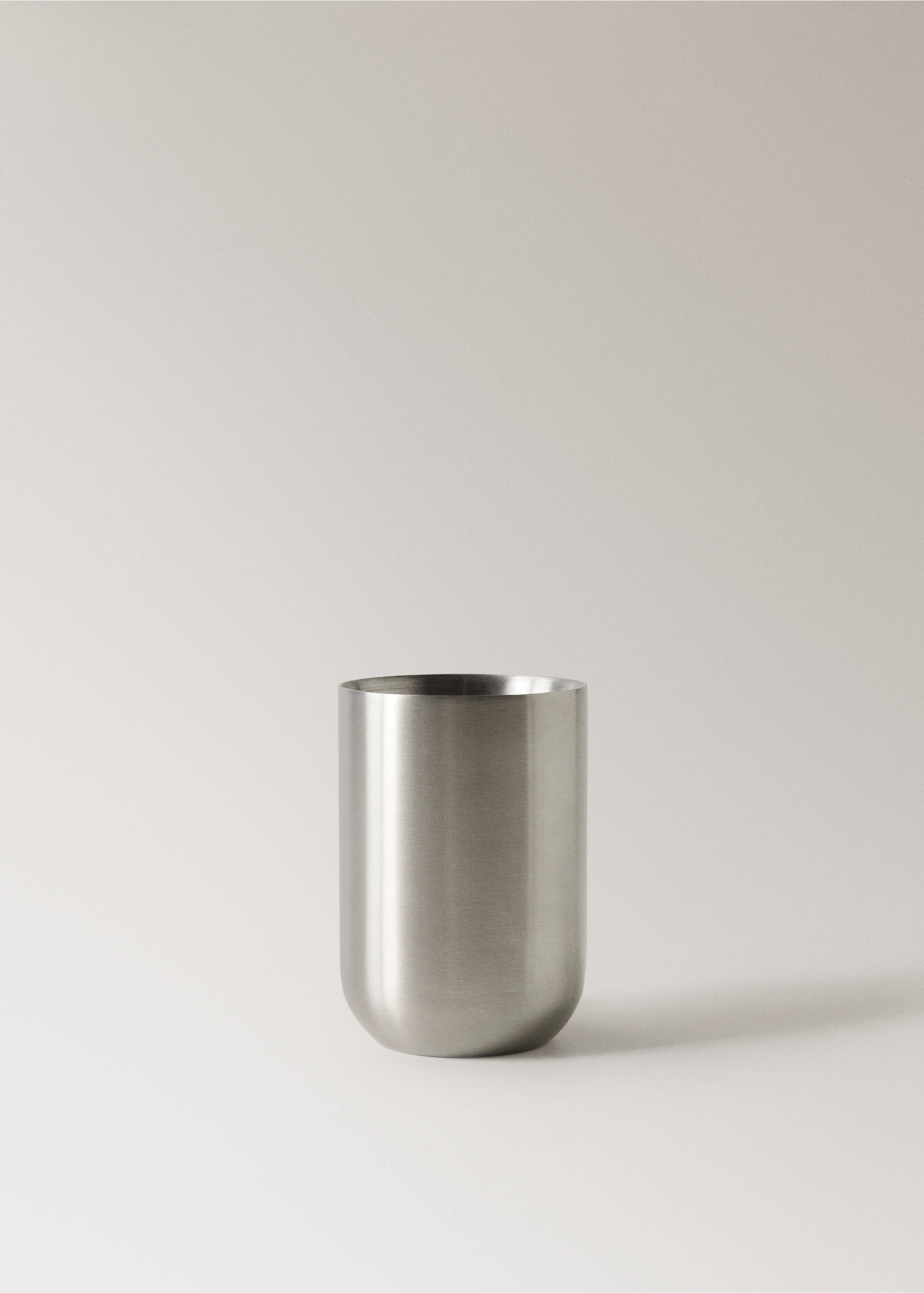 Stainless steel toothbrush cup - Article without model, Silver. Ref: 27053273-00.