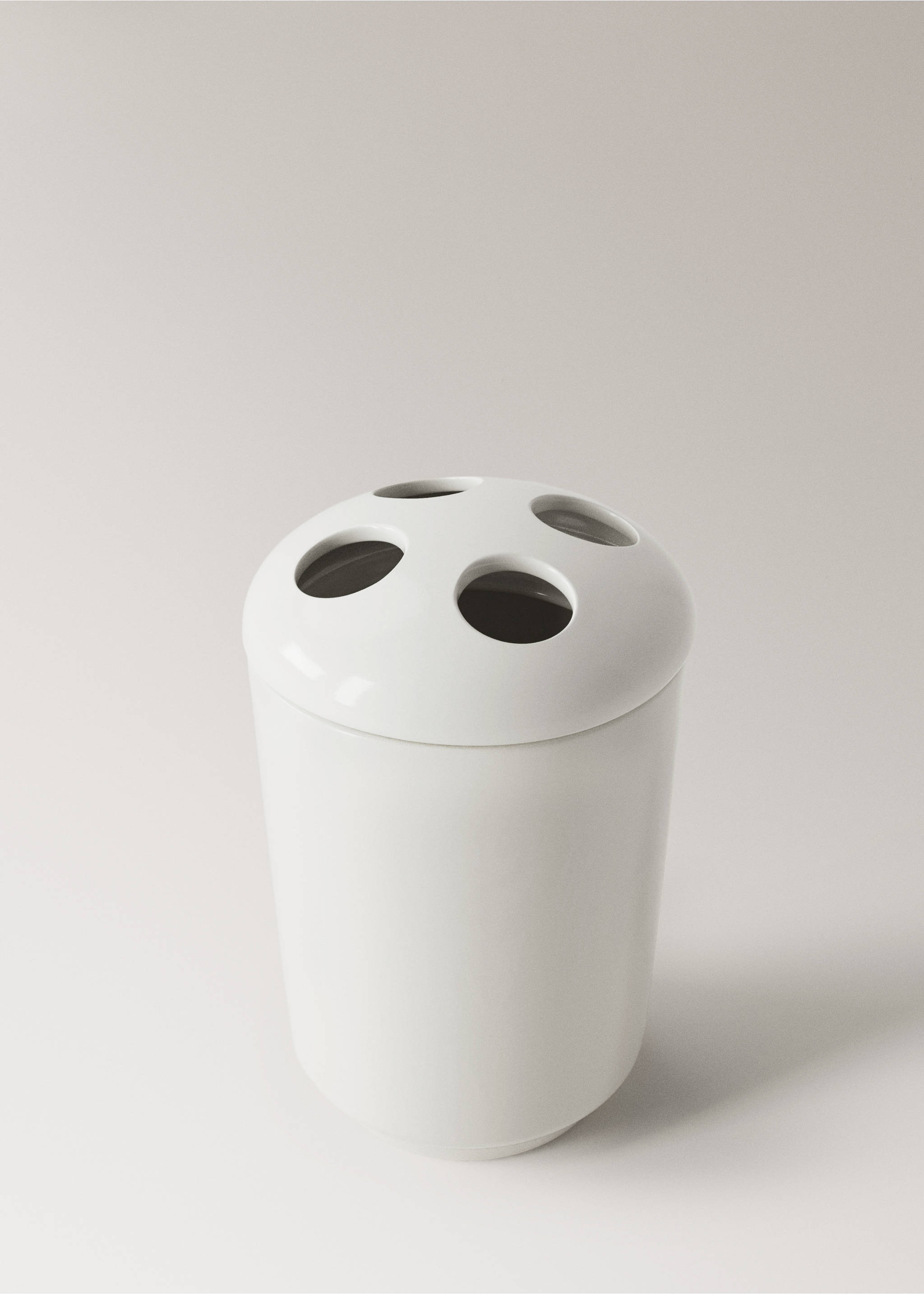 Ποτήρι για οδοντόβουρτσες από πορσελάνη - Λεπτομέρεια του προϊόντος 1, Λευκό. Ref: 27053274-00.