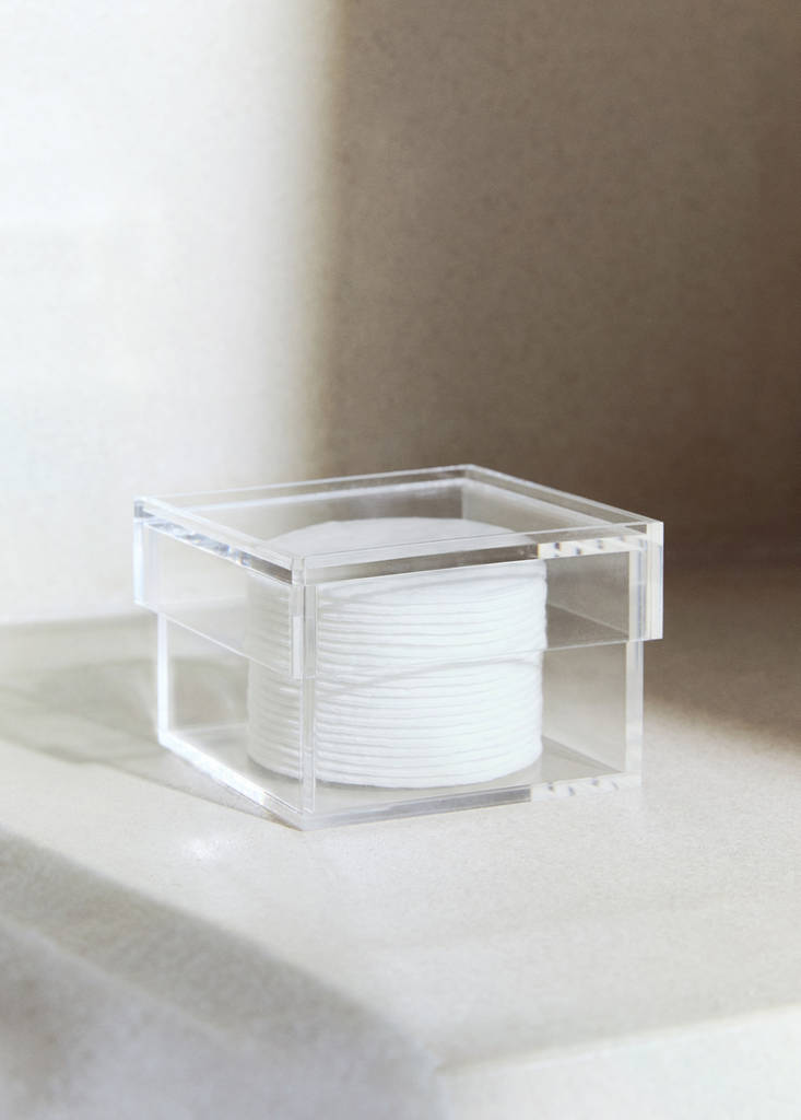 Medium acrylic bathroom storage box — Ice Grey