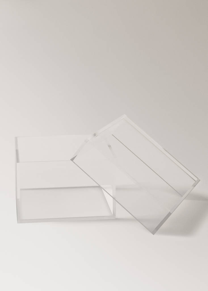 Medium acrylic bathroom storage box — Ice Grey
