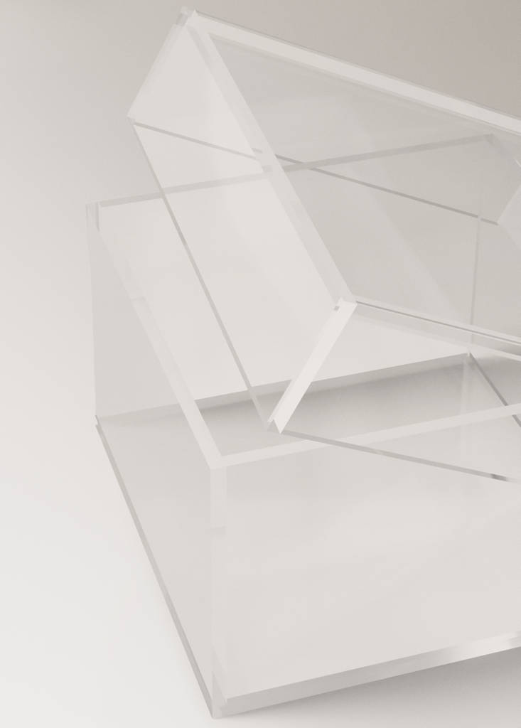 Medium acrylic bathroom storage box — Ice Grey