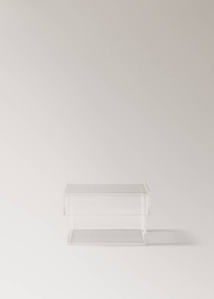 Medium acrylic bathroom storage box — Ice Grey