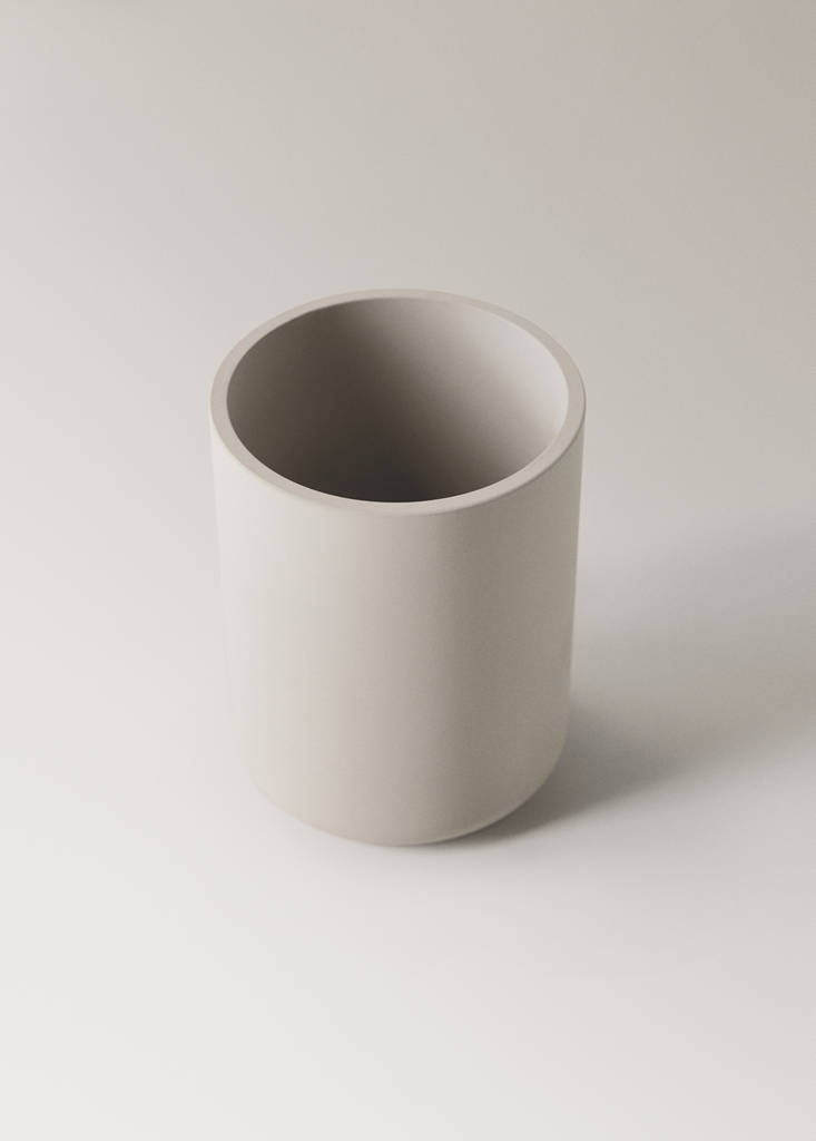 Resin toothbrush cup — Ecru