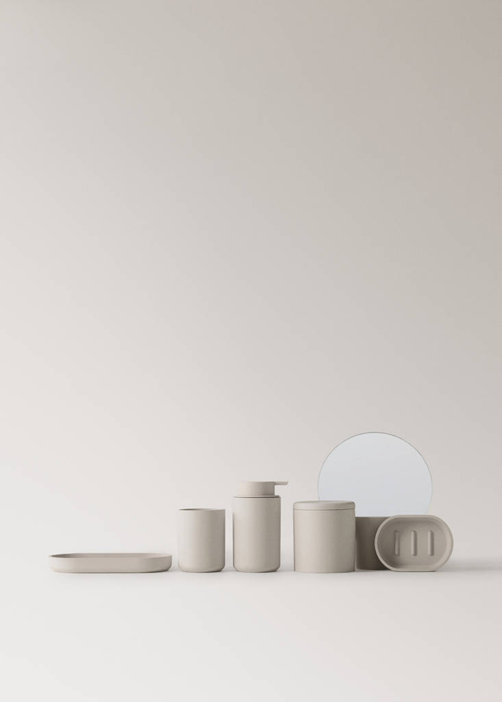 Resin toothbrush cup — Ecru