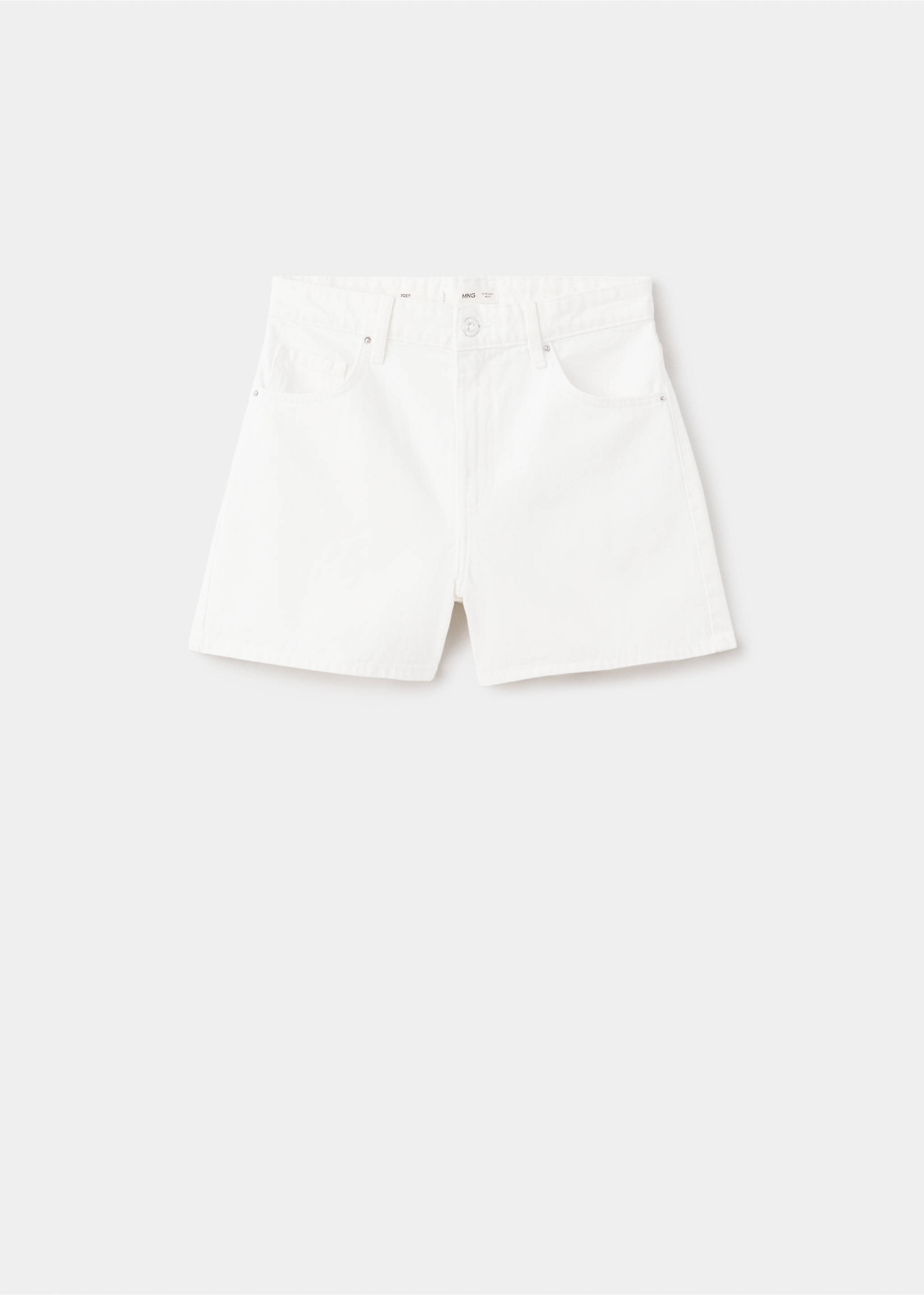 高腰直筒牛仔短裤 - null, 白色. Ref: 27053283-00.