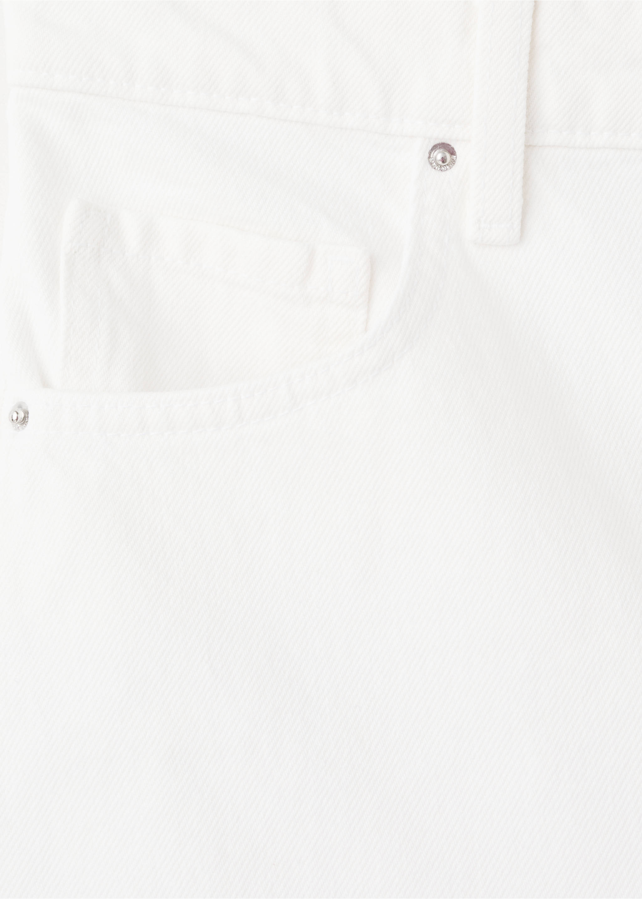 高腰直筒牛仔短裤 - null, 白色. Ref: 27053283-00.